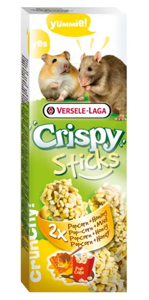 ⁨Versele-Laga Crispy Sticks Hamster & Rat Popcorn & Honey - kolby dla chomików i szczurów z popcornem i miodem 110g⁩ w sklepie Wasserman.eu