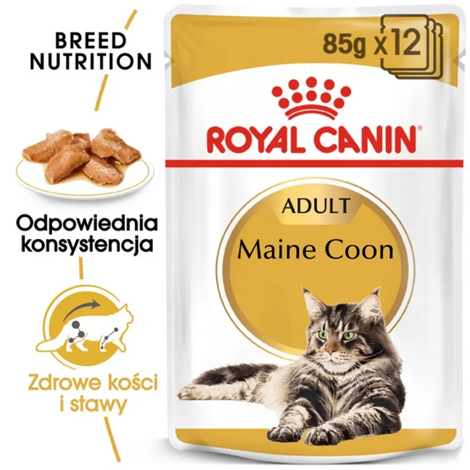 ⁨Royal Canin Maine Coon karma mokra w sosie dla kotów dorosłych rasy maine coon saszetka 85g⁩ w sklepie Wasserman.eu