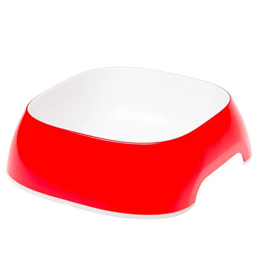 ⁨FERPLAST Glam Medium Pet watering bowl, white-red⁩ at Wasserman.eu