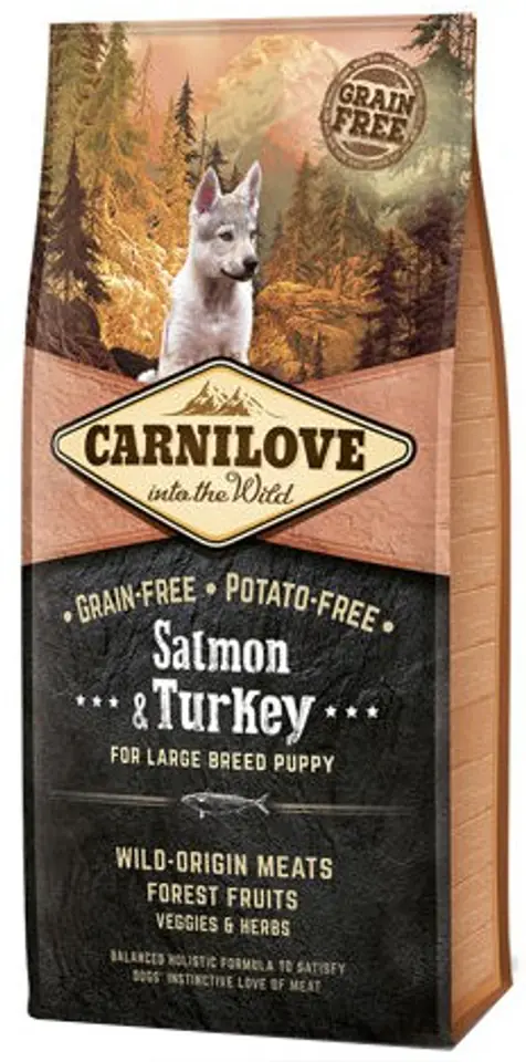 ⁨Carnilove Dog Salmon & Turkey Large Puppy - łosoś i indyk 12kg⁩ w sklepie Wasserman.eu