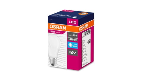 ⁨Żarówka LED VALUE CLASSIC A 40 E27 4,9W 470lm 4000K 840 FR non-dim 4058075127081⁩ w sklepie Wasserman.eu