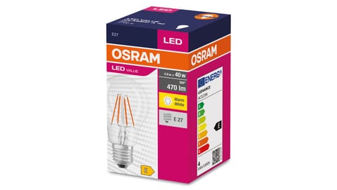 ⁨Żarówka LED VALUE CLASSIC A 40 E27 4W 470lm 2700K 827 FIL non-dim 4058075439856⁩ w sklepie Wasserman.eu