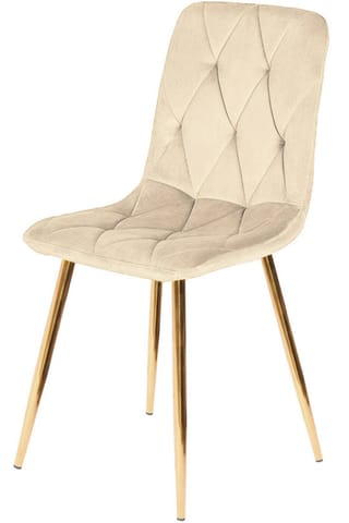 Krzesło tapicerowane BORGO VELVET BEIGE GOLD w sklepie Wasserman.eu