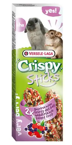 ⁨Versele-Laga Crispy Sticks Rabbit & Chinchilla Forest Fruits - Maiskolben für Kaninchen und Chinchillas mit Waldfrüchten 110g⁩ im Wasserman.eu