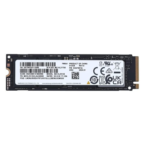 ⁨SSD Samsung PM9A1 512GB Nvme PCIe 4.0 M.2 (22x80) MZVL2512HCJQ-00B00⁩ at Wasserman.eu
