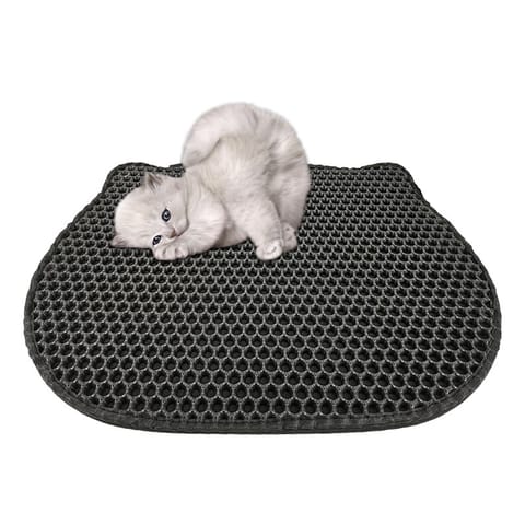 ⁨DIAMENTIQ Cat head shape litter tray mat - cat litter tray mat - 40 x 50cm⁩ at Wasserman.eu