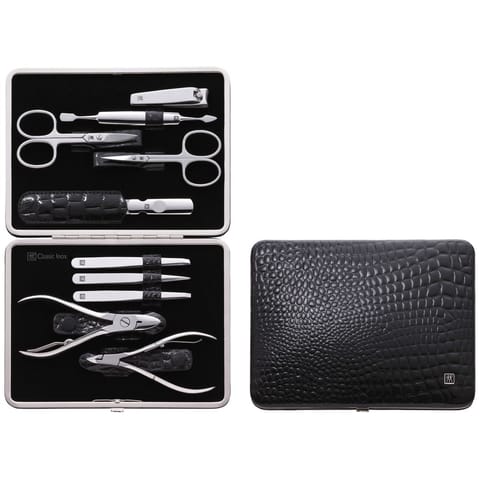 ⁨Zwilling Classic Inox Manicure Set – Leather Case, 10 Pieces - Black⁩ at Wasserman.eu