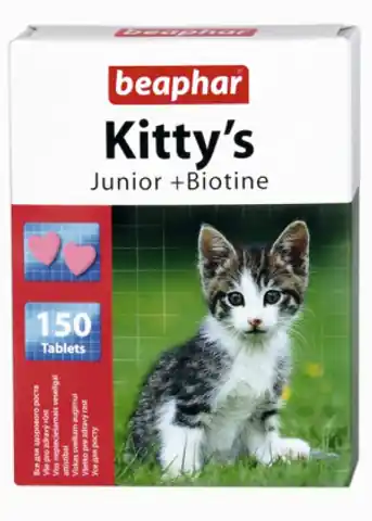 ⁨Beaphar Kitty's Junior + Biotine tabletki witaminowe 150szt⁩ w sklepie Wasserman.eu