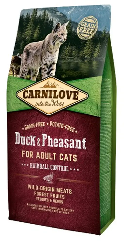 ⁨Carnilove Cat Duck & Pheasant Hairball Control - kaczka i bażant 6kg⁩ w sklepie Wasserman.eu