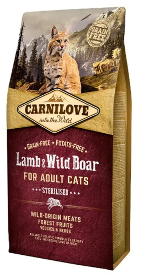 ⁨CARNILOVE CAT LAMB&WILD BOAR STERILISED 6kg⁩ at Wasserman.eu