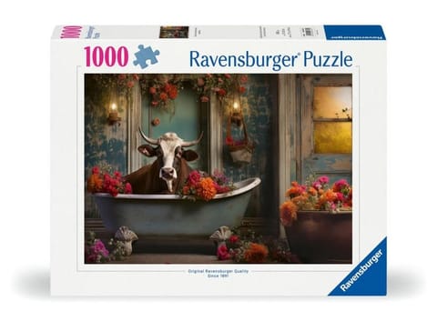 ⁨Puzzle 1000 Krowa w kąpieli⁩ w sklepie Wasserman.eu