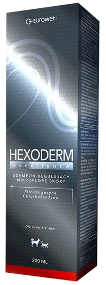 ⁨Hexoderm Excellence - szampon regulujący mikroflorę skóry z fitosfingozyną i chlorheksydyną dla kota i psa 200ml⁩ w sklepie Wasserman.eu