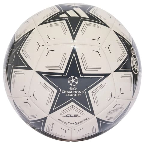 ⁨Piłka nożna adidas UEFA Champions League Real Madrid Club Ball (kolor Biały, rozmiar 5)⁩ w sklepie Wasserman.eu