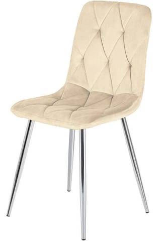 ⁨Krzesło tapicerowane BORGO VELVET BEIGE SILVER⁩ w sklepie Wasserman.eu