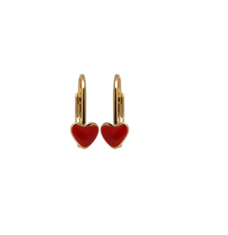 ⁨Red heart earrings (P14769AU-E227)⁩ at Wasserman.eu