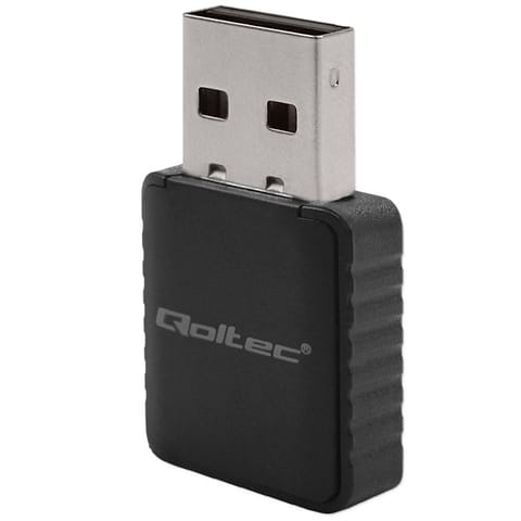 ⁨Qoltec Bezprzewodowy Ultra szybki DUAL mini WiFi adapter 2 x 2dBi | Standard AC | USB 3.0 | 1300Mbps⁩ w sklepie Wasserman.eu