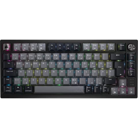 ⁨Bezprzewodowa klawiatura gamingowa Corsair Gaming K65 Plus 75% RGB, MLX RED - Czarny, Szary⁩ w sklepie Wasserman.eu