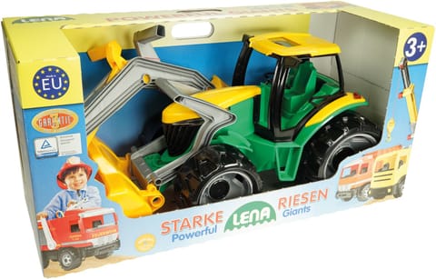 ⁨Traktor spych + koparka LENA 02080 zielony⁩ w sklepie Wasserman.eu
