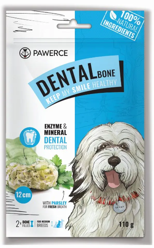 ⁨Pawerce Dental Bone Medium Breeds 2szt/op 110g/12cm⁩ w sklepie Wasserman.eu