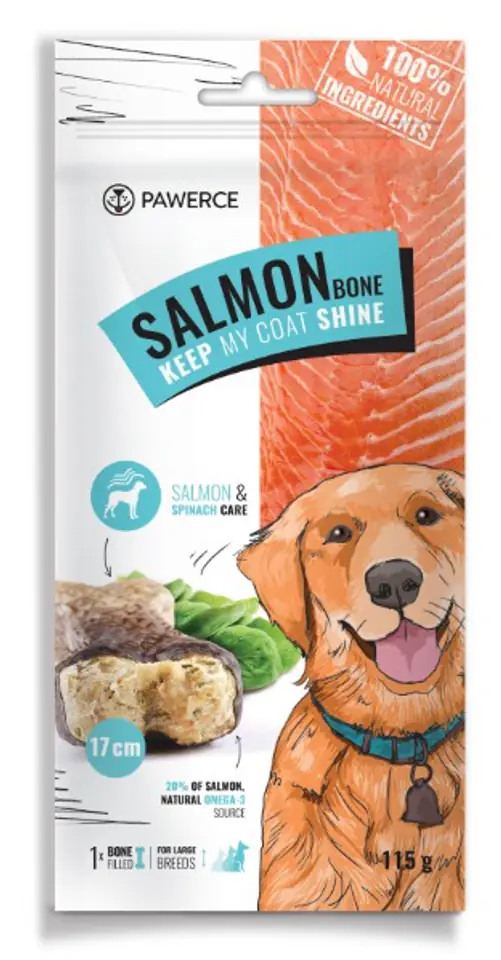 ⁨Pawerce Salmon Bone Large Breeds 1pcs/pack 115g⁩ at Wasserman.eu