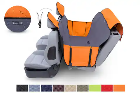 ⁨KARDIFF ACTIV with sides and zipper, Small "S" - 123x154cm - GREY-ORANGE⁩ at Wasserman.eu