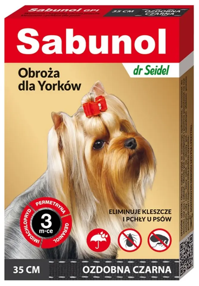 ⁨Sabunol GPI Flea collar for york decorative black 35cm⁩ at Wasserman.eu