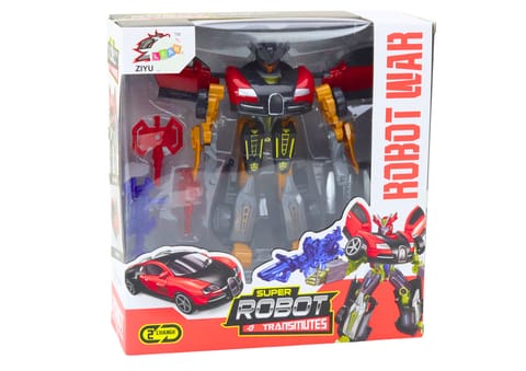 ⁨Robot Auto 2w1 Akcesoria Zestaw Broni 3szt Czerwony⁩ w sklepie Wasserman.eu