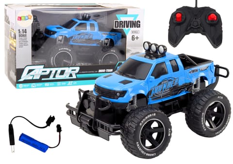 ⁨Auto Terenowe RC 1:14 Niebieskie Na Pilota Gumowe Koła⁩ w sklepie Wasserman.eu