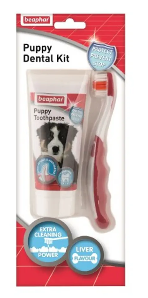 ⁨Beaphar Puppy Dental Kit - toothbrush and toothpaste 50g⁩ at Wasserman.eu