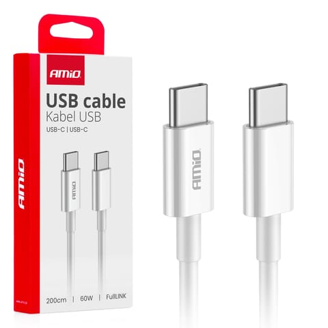 ⁨Kabel do ładowania usb-c - usb-c 60w 200cm fulllink amio-03897⁩ w sklepie Wasserman.eu