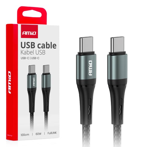 ⁨Kabel do ładowania usb-c - usb-c 60w 100cm fulllink amio-03914⁩ w sklepie Wasserman.eu