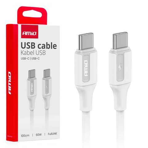 ⁨Kabel do ładowania usb-c - usb-c 60w 100cm fulllink amio-03920⁩ w sklepie Wasserman.eu