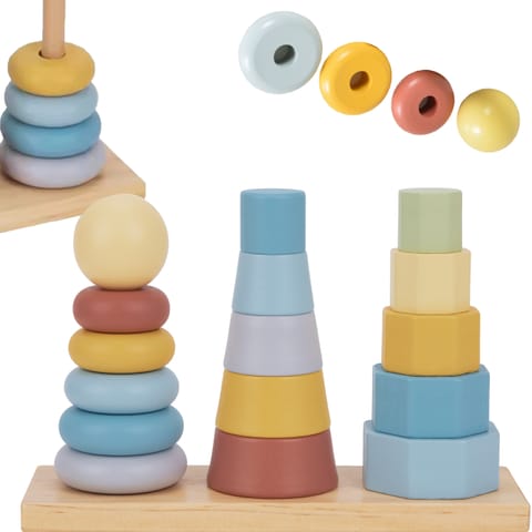 ⁨TOOKY TOY Trzy Wieże Układanka w Stosy Sorter Montessori⁩ w sklepie Wasserman.eu