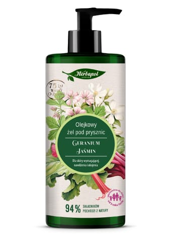 ⁨HERBAPOL Olejkowy Żel pod prysznic - Geranium Jaśmin 740 ml⁩ w sklepie Wasserman.eu