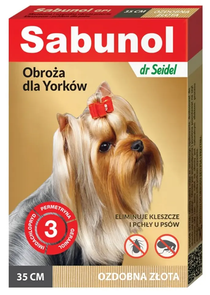 ⁨Sabunol GPI Flea collar for york decorative gold 35cm⁩ at Wasserman.eu