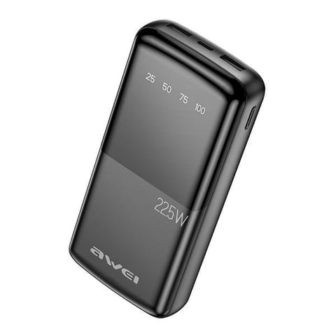 ⁨AWEI PowerBank P13K 20000mAh 22.5W czarny/black Digital Display⁩ w sklepie Wasserman.eu