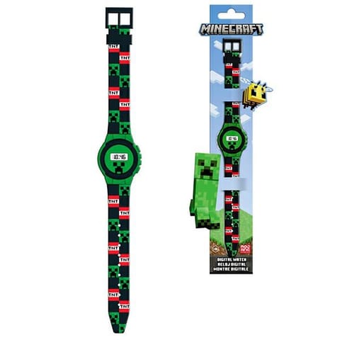 ⁨Coriex Zegarek cyfrowy na rękę Minecraft dziecięcy zielono-czarny/green black 10666⁩ w sklepie Wasserman.eu