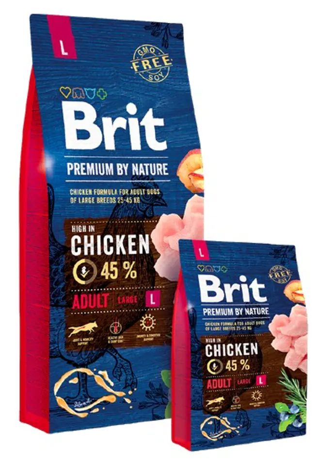 ⁨Brit Premium by Nature ADULT L - dry dog food - 3kg⁩ at Wasserman.eu