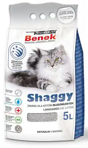 ⁨CERTECH Super Benek Shaggy - bentonite cat litter for cats with long hair clumping 5 l⁩ at Wasserman.eu