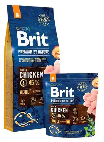 ⁨Brit Premium By Nature Adult M Medium 1kg⁩ w sklepie Wasserman.eu