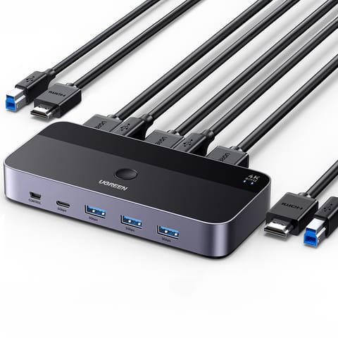 ⁨2w1 Przełącznik switch HDMI / USB-A / USB-B / USB-C / microUSB czarny⁩ w sklepie Wasserman.eu