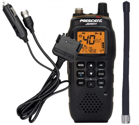 Ręczne radio CB President Jerry. Adaptor, akumulator, antena w sklepie Wasserman.eu