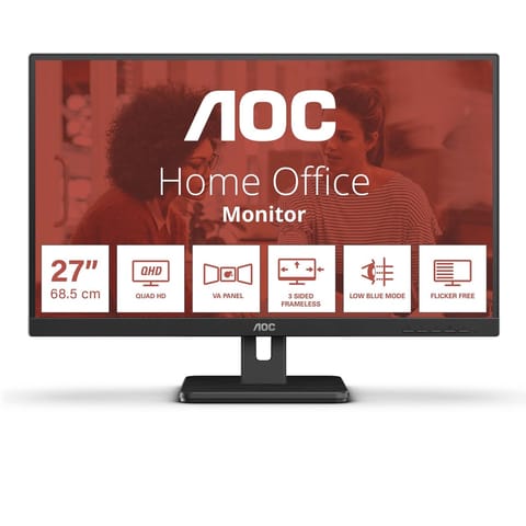 ⁨AOC 68,6cm (27")  Q27E3UAM  16:09 HDMI+DP+USB  VA black retail⁩ at Wasserman.eu