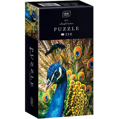 ⁨Puzzle 250 Colourful Nature 1 PEACOCK INTERDRUK⁩ w sklepie Wasserman.eu