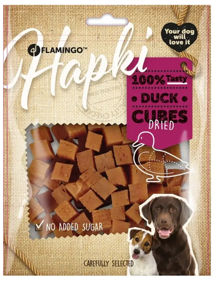 ⁨Flamingo Dog treat Duck cubes 170g⁩ at Wasserman.eu