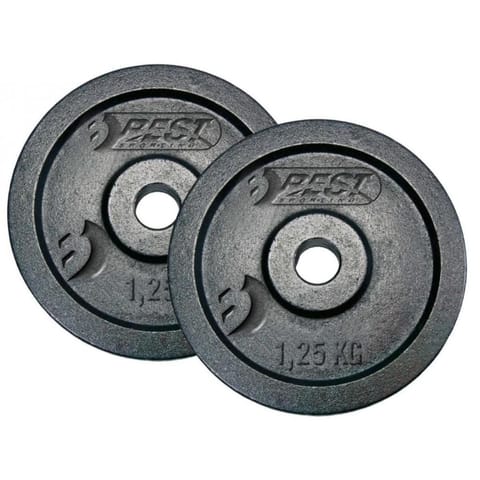 ⁨OBCIĄŻENIE ŻELIWNE CZARNE 2x1,25 KG BEST SPORTING fi 30mm⁩ w sklepie Wasserman.eu