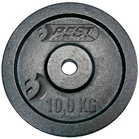 ⁨OBCIĄŻENIE ŻELIWNE CZARNE 10 KG BEST SPORTING fi 30mm⁩ w sklepie Wasserman.eu