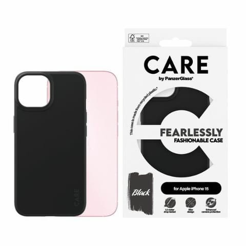 ⁨CARE by PanzerGlass Fearlessly Fashionable Case iPhone 15 6,1" czarny/black 1429⁩ w sklepie Wasserman.eu