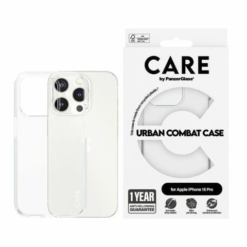 ⁨CARE by PanzerGlass Urban Combat Case iPhone 15 Pro 6,1"  przezroczysty/transparent 1422⁩ w sklepie Wasserman.eu