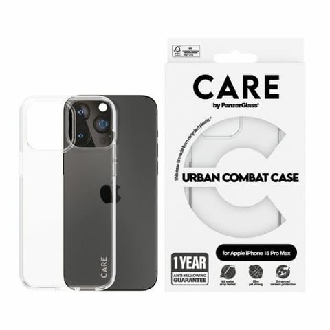 ⁨CARE by PanzerGlass Urban Combat Case iPhone 15 Pro Max 6,7"  przezroczysty/transparent 1424⁩ w sklepie Wasserman.eu